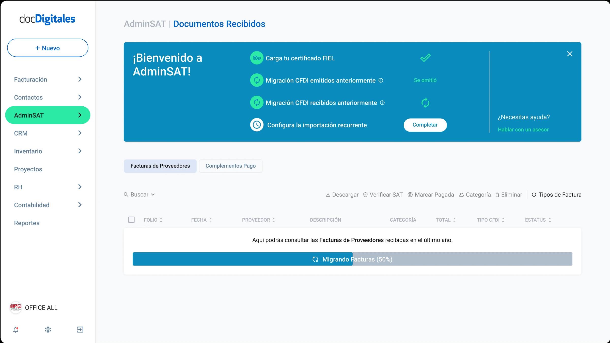 Sincronización con el portal SAT