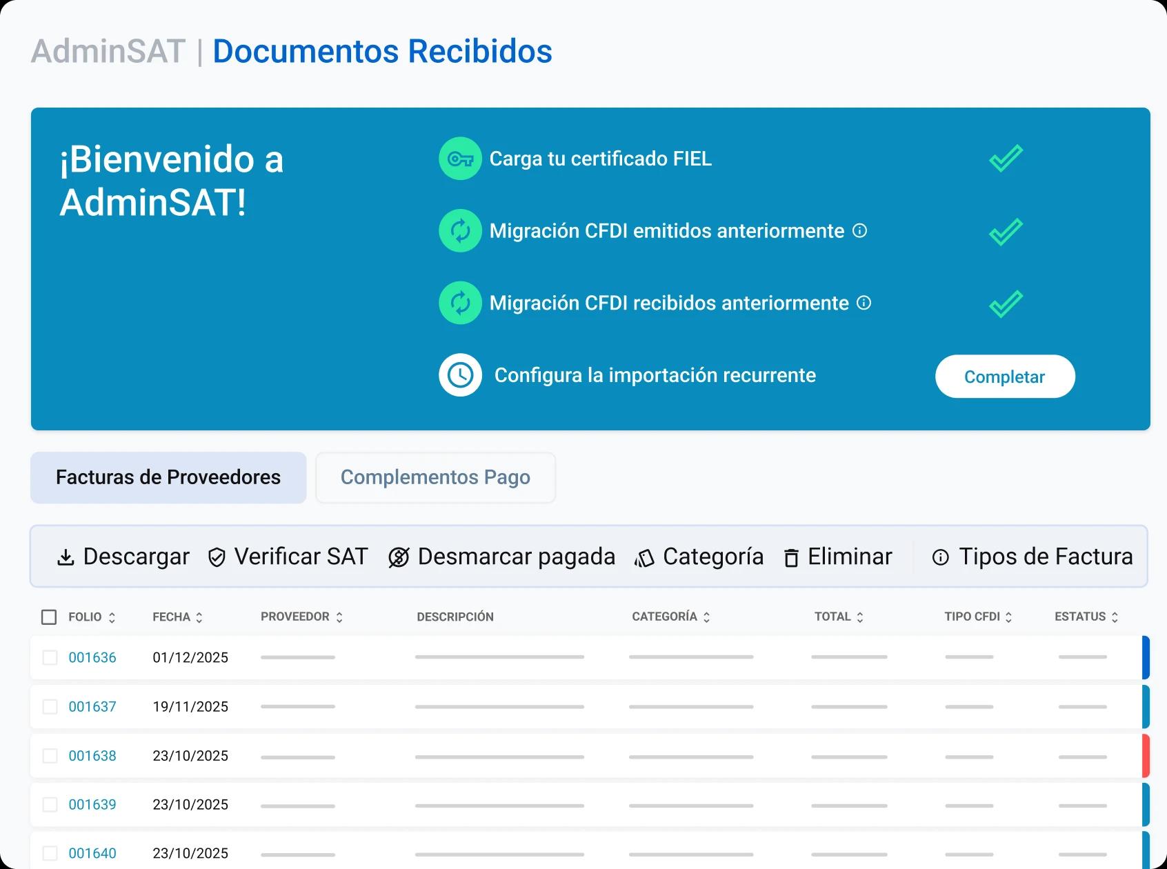 Sincronización con el portal SAT