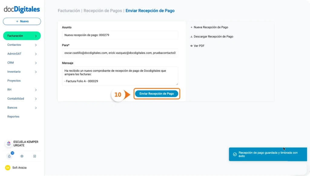 Genera un Complemento Recepción de Pago en un Sistema de Gestión empresarial integral