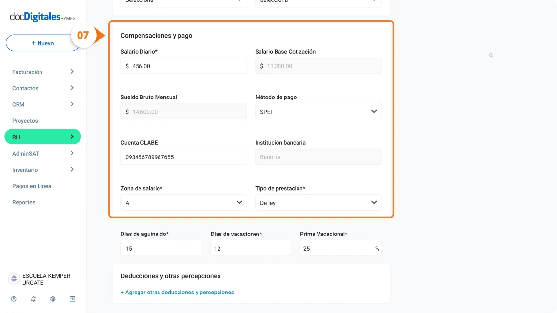 compensaciones y pago rh pymes 2x