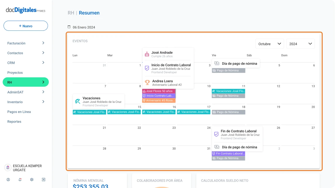 rh calendario pymes