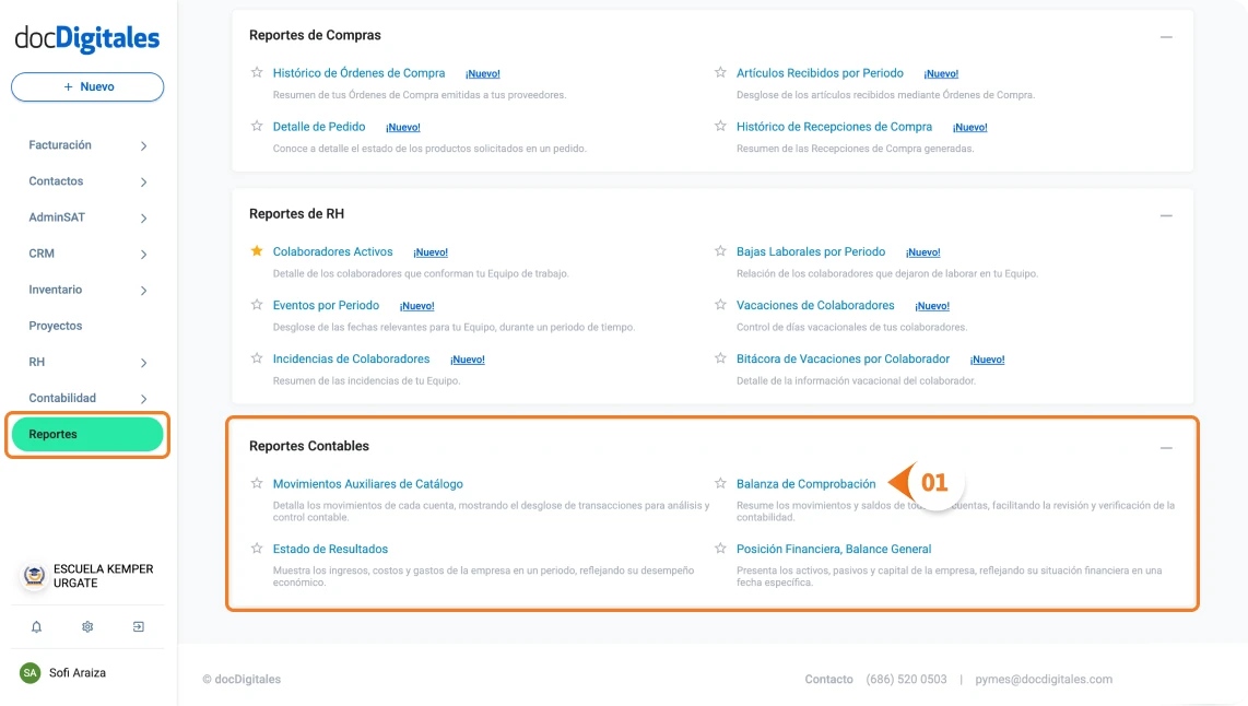 Generar balanza de comprobación en un sistema contable para contadores y pymes mexicanas