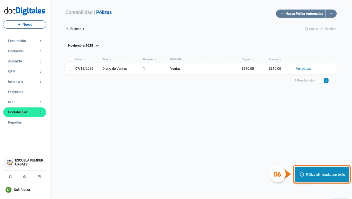 Elimina pólizas manuales o automáticas contables con un software contable