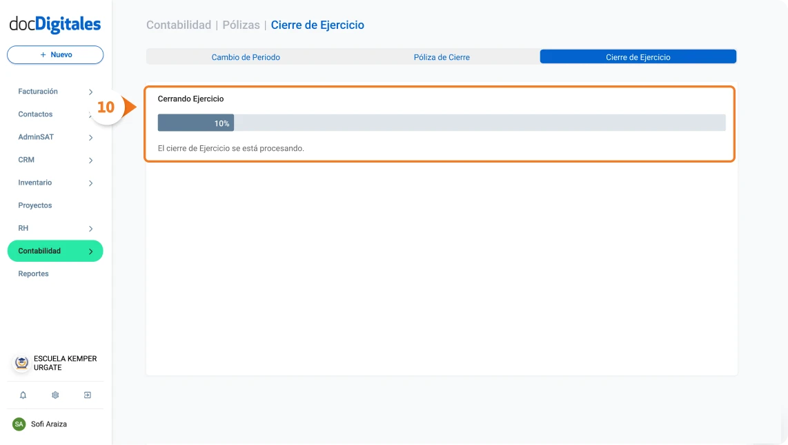 Cierre del ejercicio contable en un sistema contable