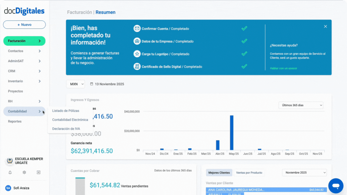 Buscar o filtrar pólizas contables en un software contable hecho para contadores