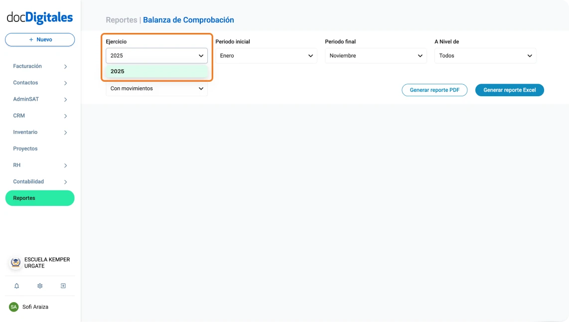 Generar balanza de comprobación en un sistema contable para contadores y pymes mexicanas