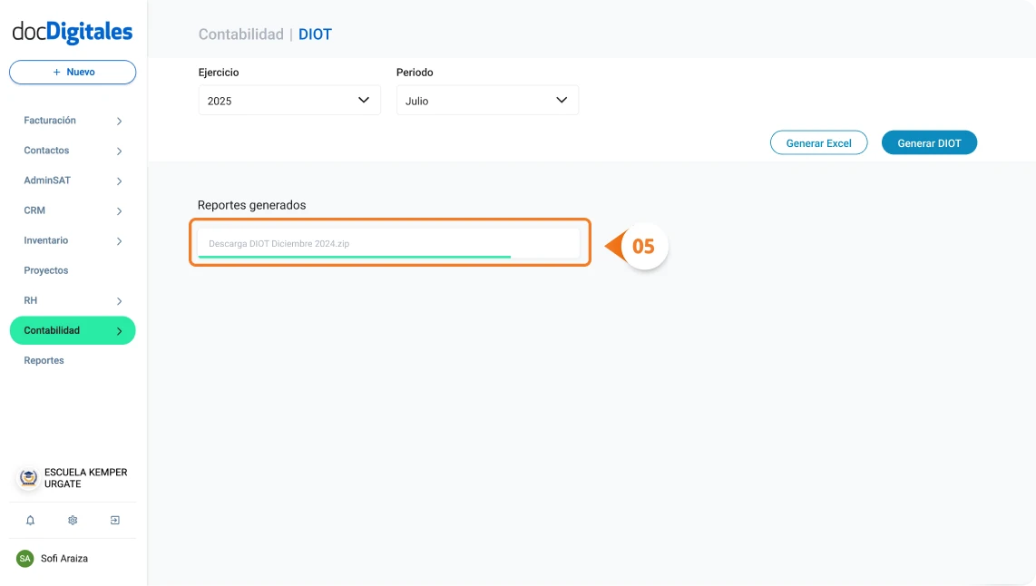 Generación declaración DIOT en un sistema contable para contadores