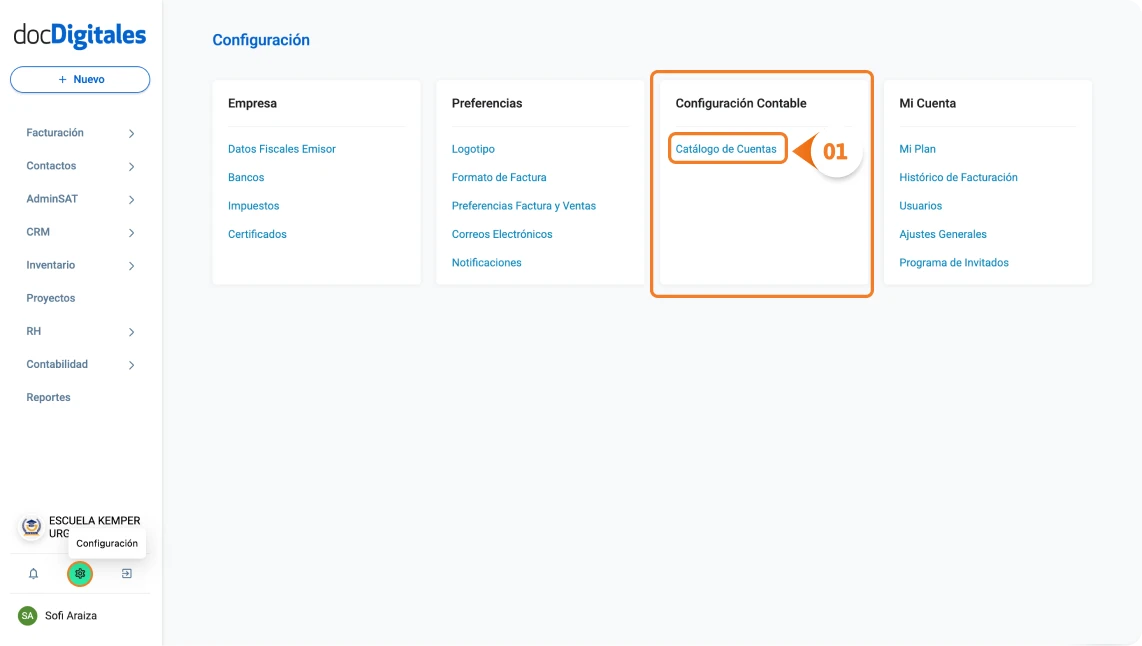 Crear subcuentas auxiliares desde el árbol de cuentas