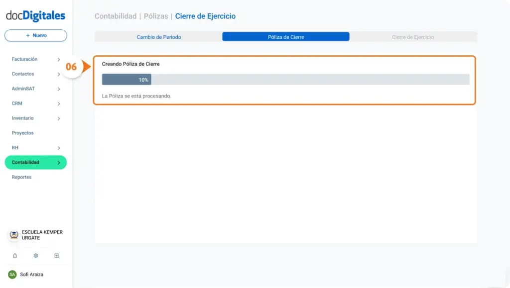 Cierre del ejercicio contable en sistema contable