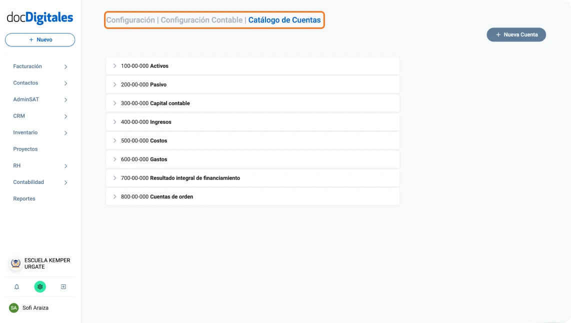 Configuración Contable dentro del un software contable en la nube