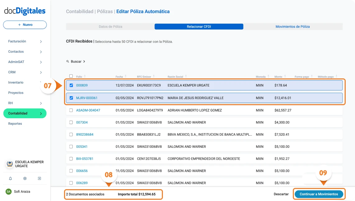 Configurar póliza automática contable en sistema para contadores