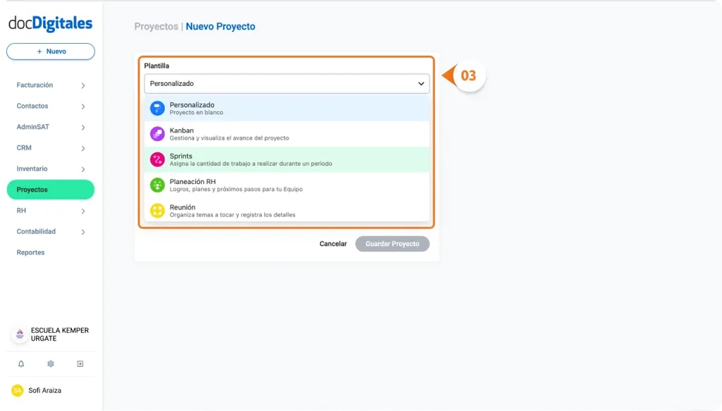 Plantilla para proyectos para gestionar actividades y planificación diseñada especialmente para pymes y empresas mexicanas con un CRM a la medida