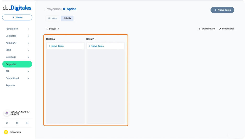 Plantilla para proyectos para gestionar actividades y planificación diseñada especialmente para pymes y empresas mexicanas con un CRM a la medida
