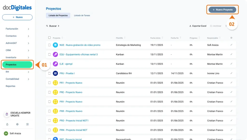Crear plantilla personalizada dentro de un CRM para gestión de proyectos