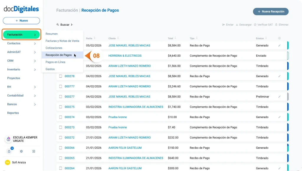 Abonar pago a factura y generar el CRP en un ERP o sistema de gestión integral para Pymes mexicanas