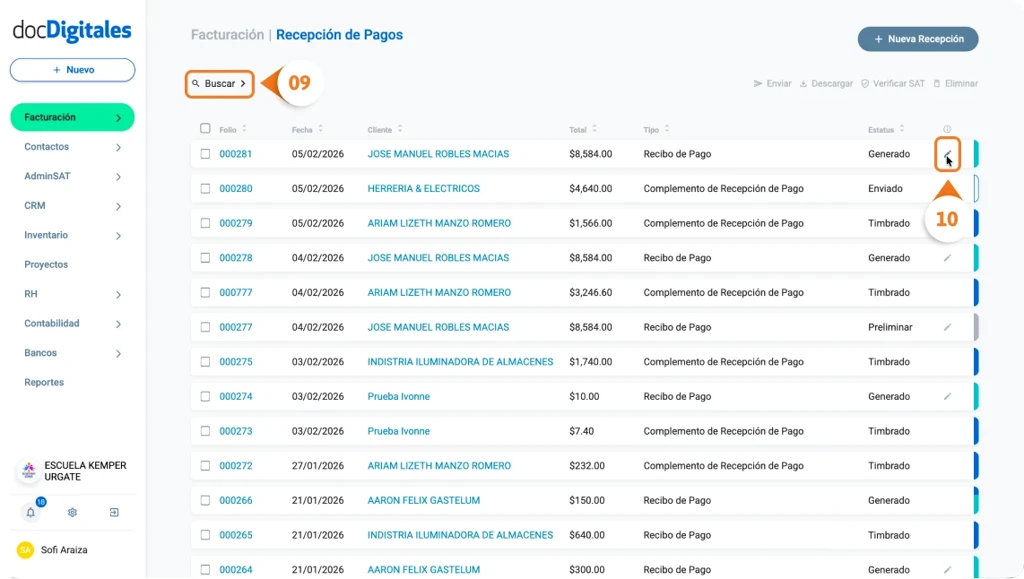 Abonar pago a factura y generar el CRP en un ERP o sistema de gestión integral para Pymes mexicanas