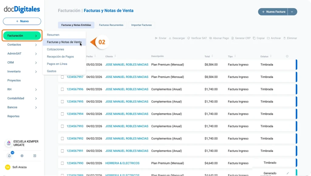 Abonar pago a factura y generar el CRP en un ERP o sistema de gestión integral para Pymes mexicanas