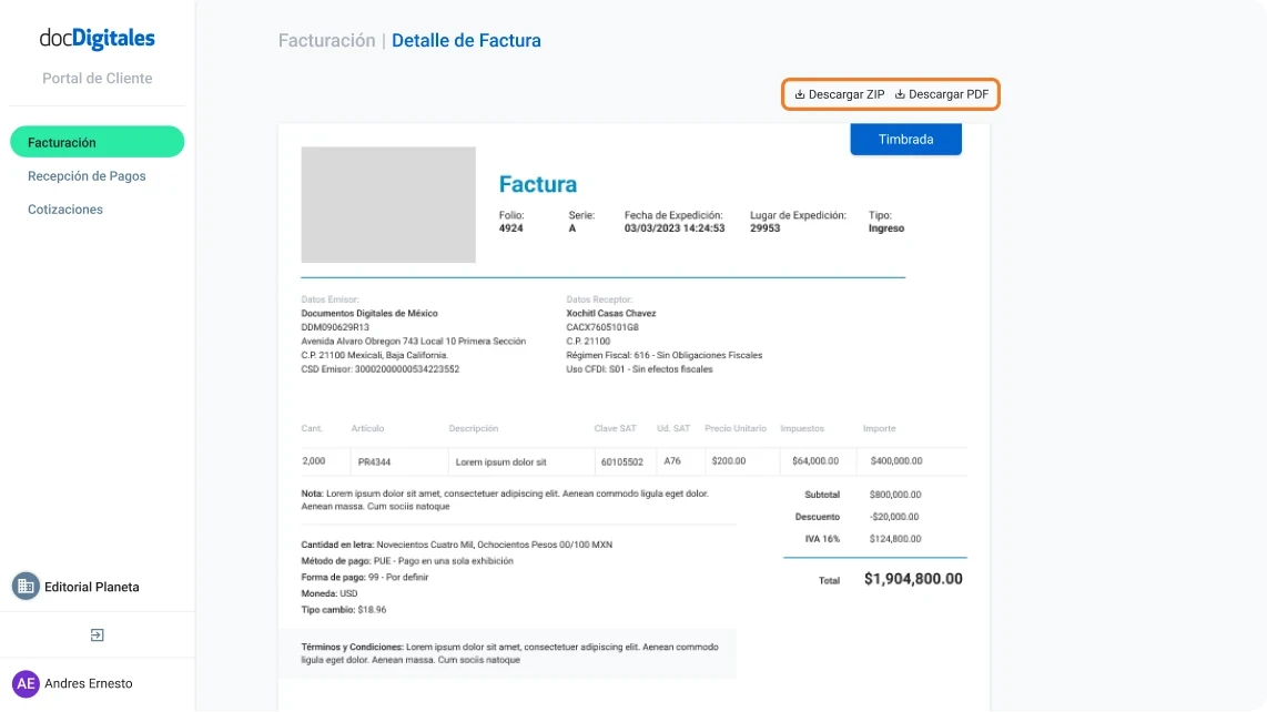 Estatus de documentos contables que se gestionan a través de un ERP o un sistema de gestión integral para pymes