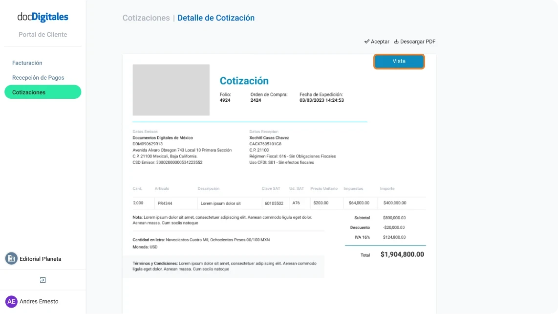 Estatus de documentos contables que se gestionan a través de un ERP o un sistema de gestión integral para pymes