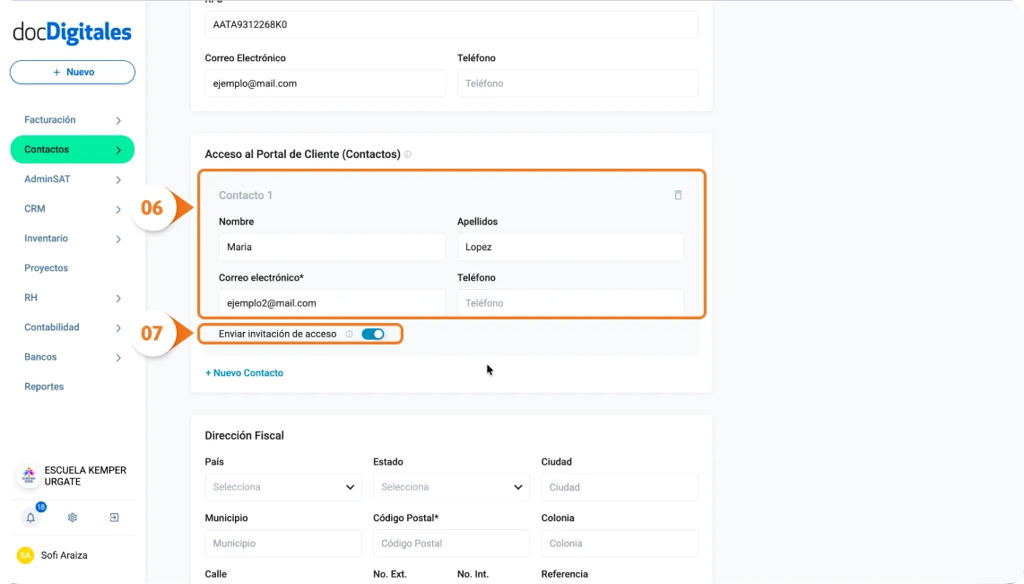 Invita a un cliente a crear su cuenta dentro del Portal del cliente para la centralización de su facturación y documentos relacionados