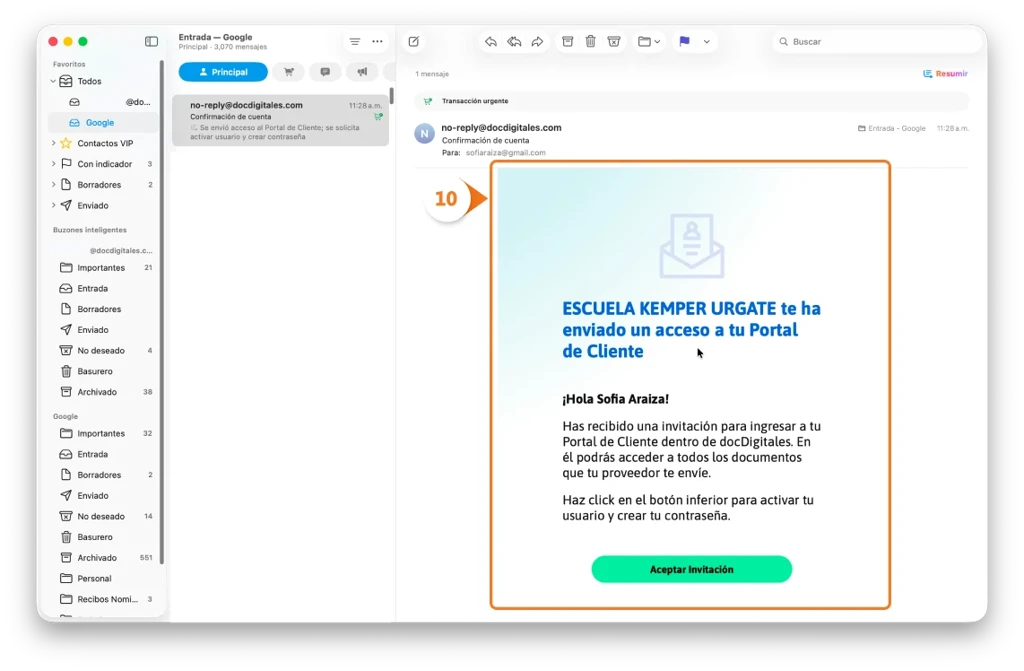 Invita a un cliente a crear su cuenta dentro del Portal del cliente para la centralización de su facturación y documentos relacionados