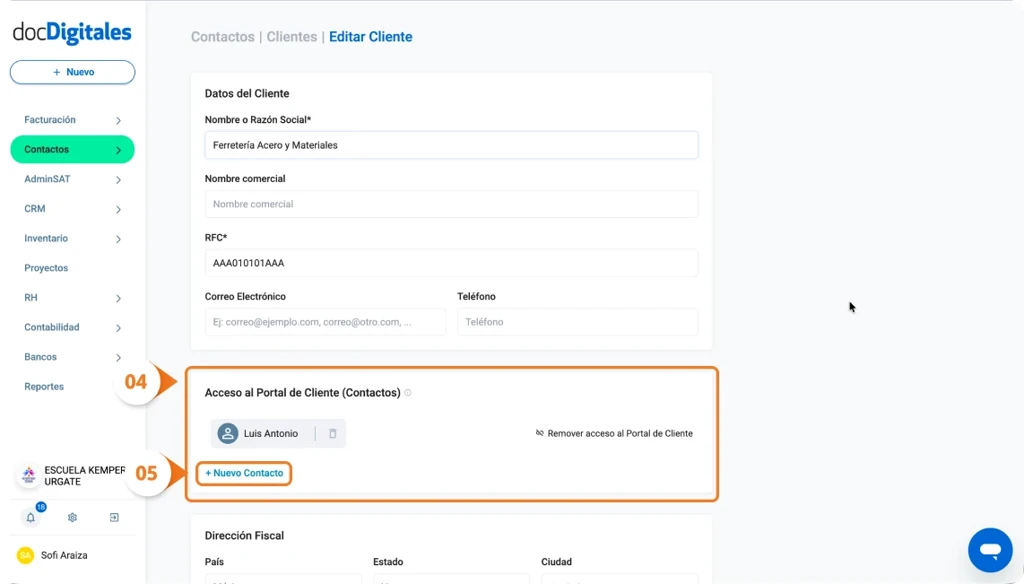 Invita a un cliente a crear su cuenta dentro del Portal del cliente para la centralización de su facturación y documentos relacionados