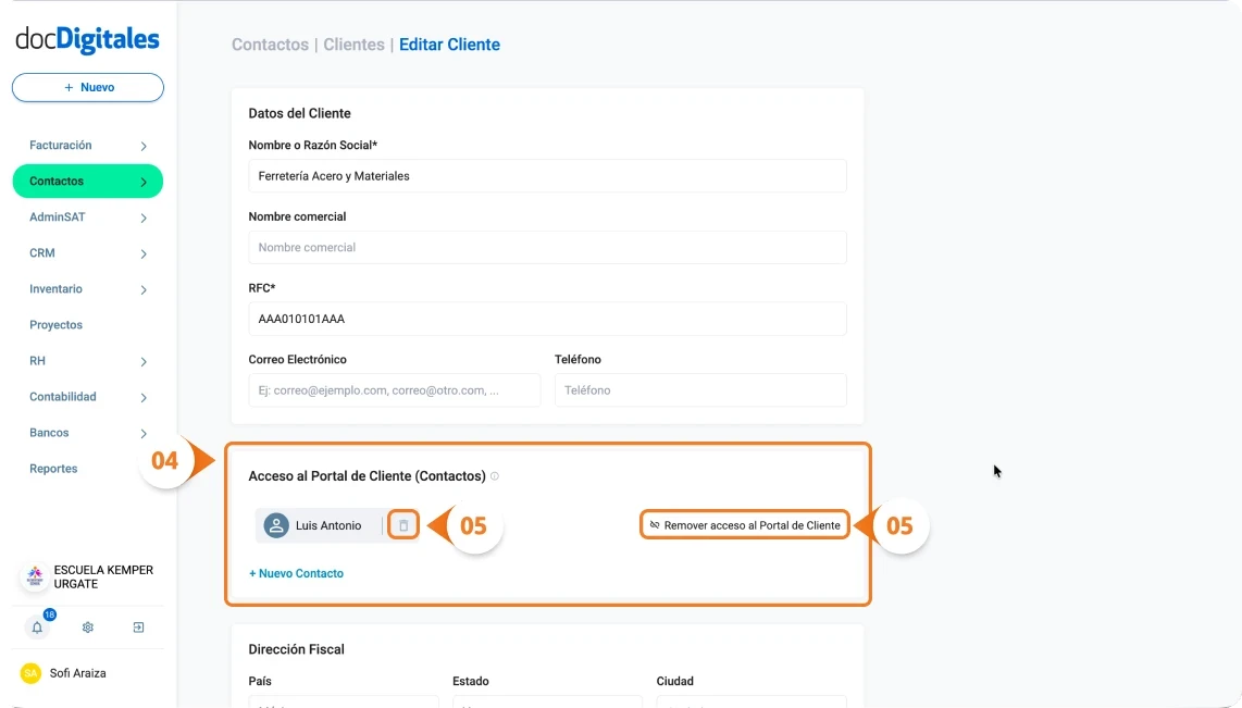 Cancelar invitación de acceso a Portal de Cliente de un ERP hecho para Pymes mexicanas