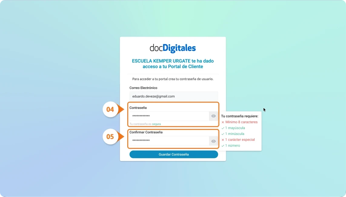 Aceptar la invitación a crear cuenta en el portal de cliente de un ERP diseñado para pymes y empresas mexicanas 