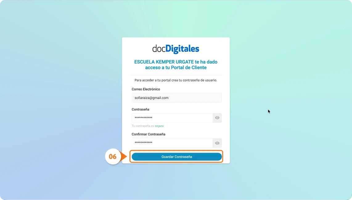 Aceptar la invitación a crear cuenta en el portal de cliente de un ERP diseñado para pymes y empresas mexicanas 