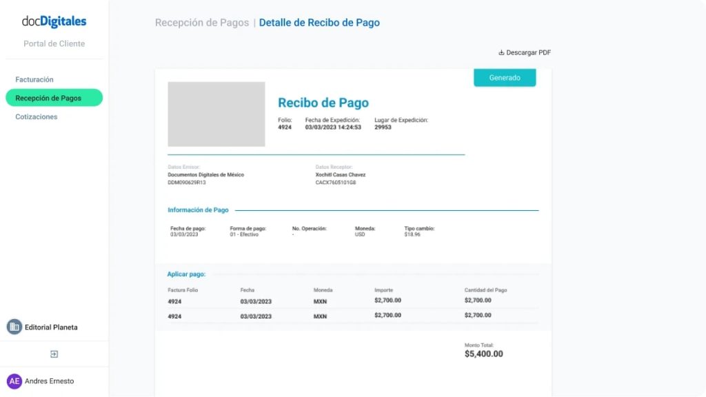 Crear portal de cliente para revisión de facturas y documentos por medio de un portal ERP para Pymes