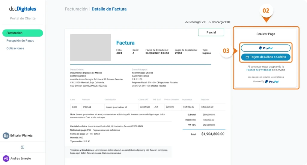 ERP para Pymes y empresas mexicanas con un sistema de gestión integral y Portal de cliente para centralizar la información