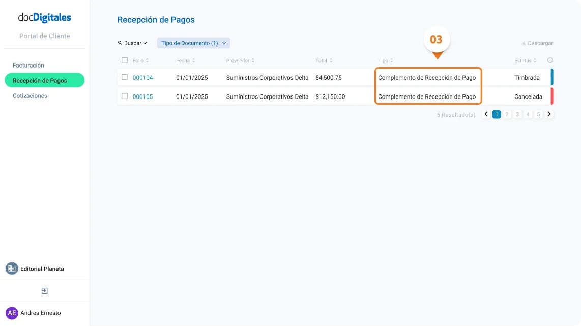 Buscar facturas, notas de venta, cotizaciones y documentos que te han generado tus proveedores dentro de un ERP de gestión integral para Pymes