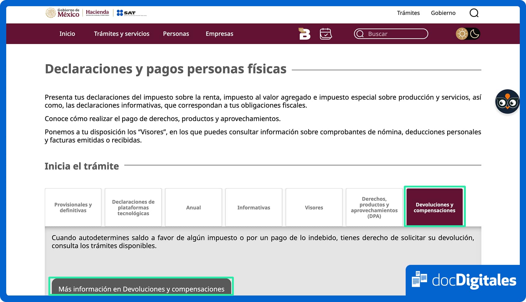 solicitud de devolución de impuestos SAT