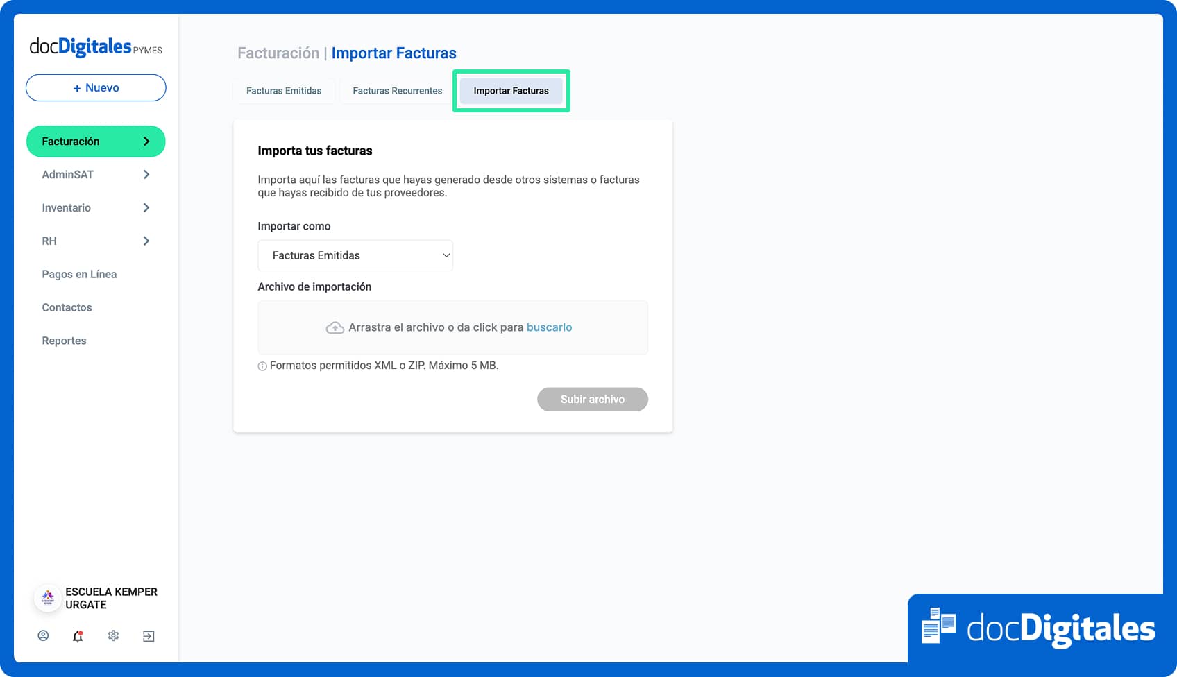 verificación de CFDI externo en docDigitales