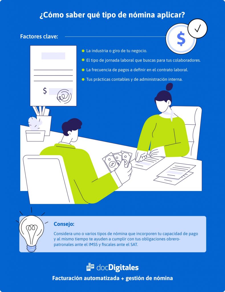como elegir tipos de nómina