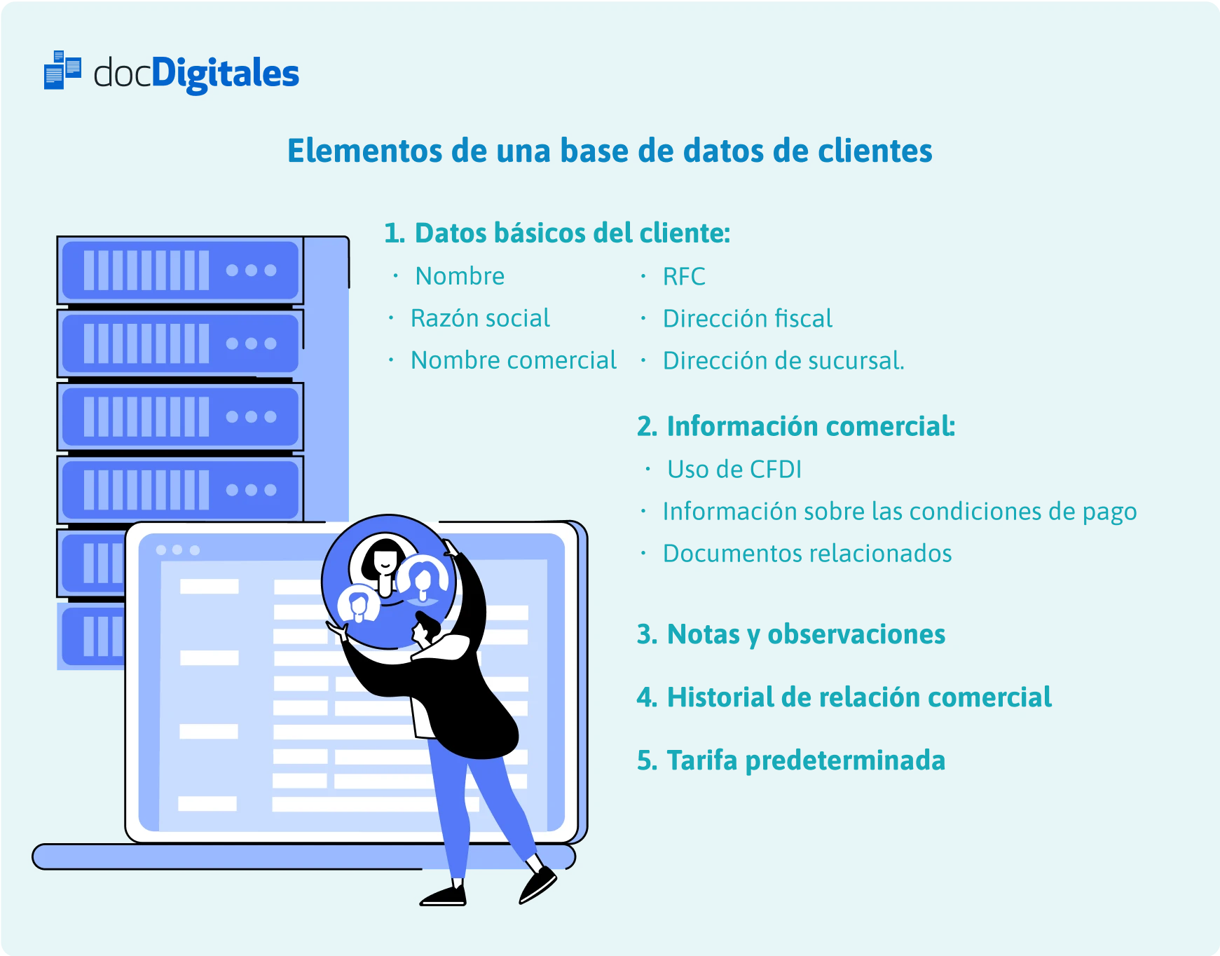 elementos base datos clientes